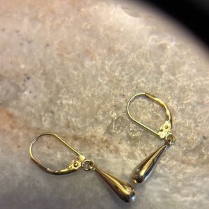 Elegant Gold and Silver Teardrop Earrings